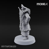 Pistol Toting Fur Lined Skeleton Masked Commissar C Miniature for Dungeons and Dragons, Pathfinder or other TTRPGs