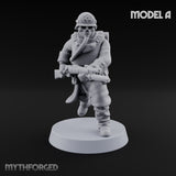 Gas-Masked Trenchcoated Skeleton Trooper A Miniature for Dungeons and Dragons, Pathfinder or other TTRPGs