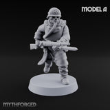 Gas-Masked Trenchcoated Skeleton Trooper A Miniature for Dungeons and Dragons, Pathfinder or other TTRPGs