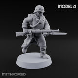 Gas-Masked Trenchcoated Skeleton Trooper A Miniature for Dungeons and Dragons, Pathfinder or other TTRPGs
