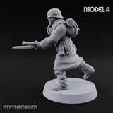 Gas-Masked Trenchcoated Skeleton Trooper A Miniature for Dungeons and Dragons, Pathfinder or other TTRPGs