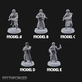 Gas-Masked Trenchcoated Troopers Miniature for Dungeons and Dragons, Pathfinder or other TTRPGs