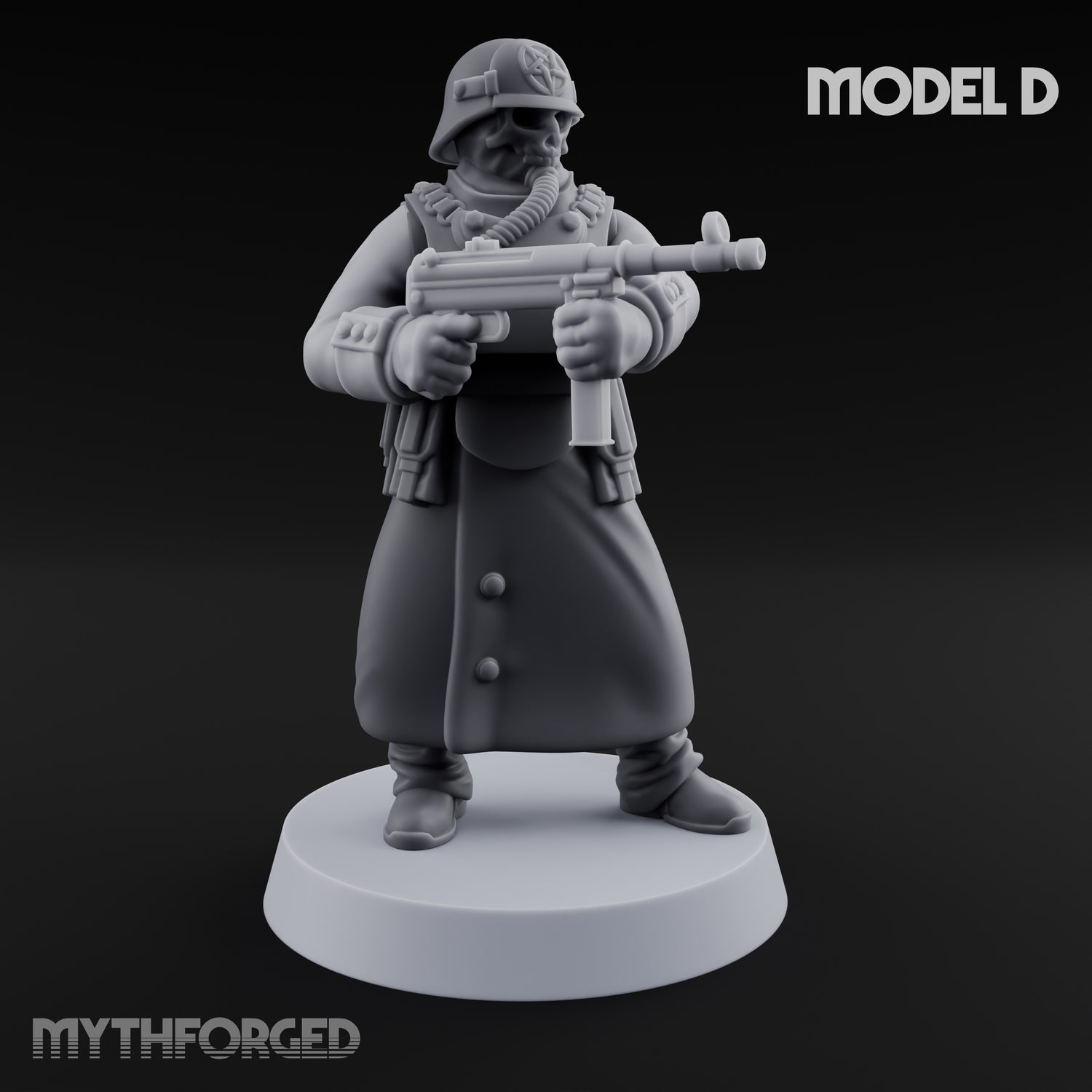 Gas-Masked Trenchcoated Troopers Miniature for Dungeons and Dragons, Pathfinder or other TTRPGs