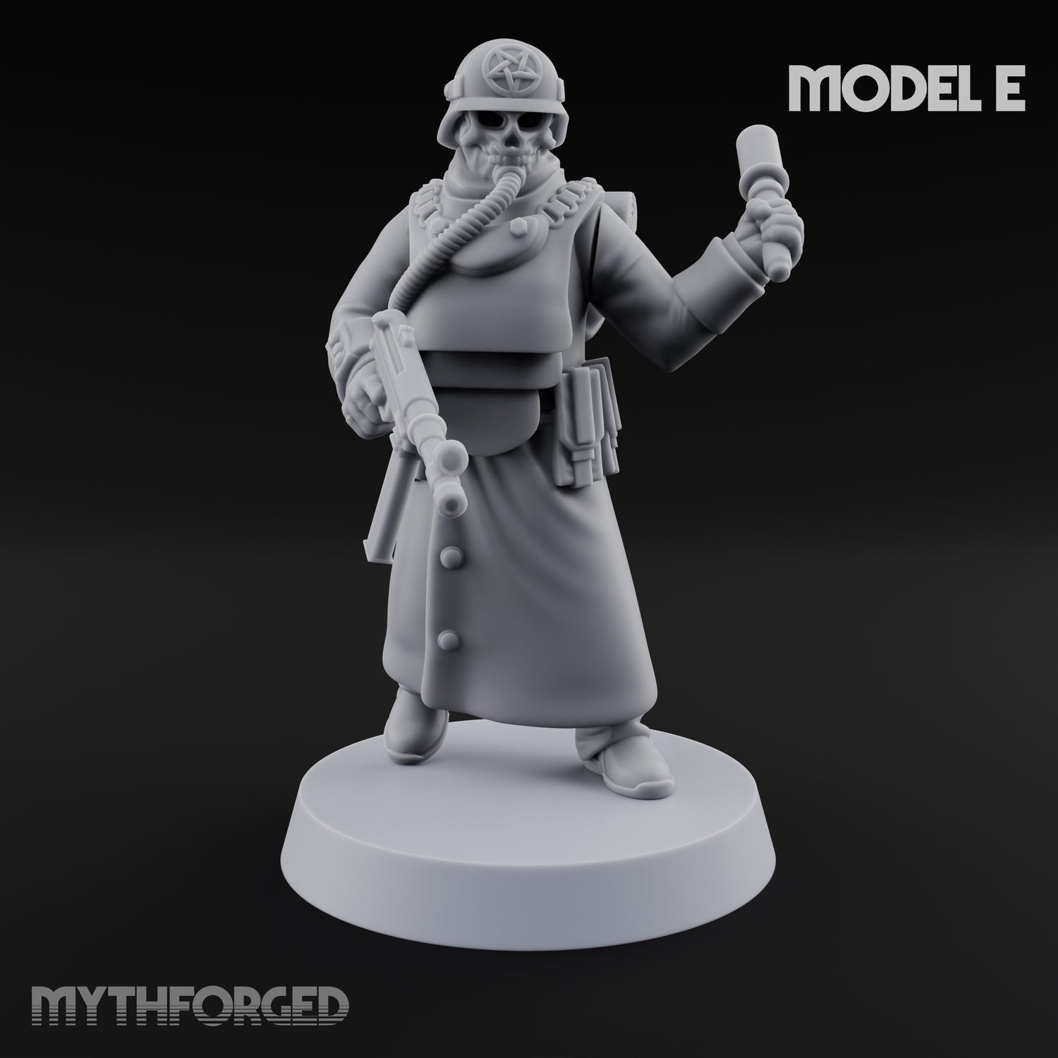 Gas-Masked Trenchcoated Troopers Miniature for Dungeons and Dragons, Pathfinder or other TTRPGs