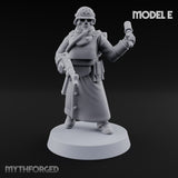 Gas-Masked Trenchcoated Troopers Miniature for Dungeons and Dragons, Pathfinder or other TTRPGs