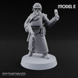 Gas-Masked Trenchcoated Skeleton Trooper E Miniature for Dungeons and Dragons, Pathfinder or other TTRPGs