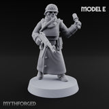 Gas-Masked Trenchcoated Skeleton Trooper E Miniature for Dungeons and Dragons, Pathfinder or other TTRPGs