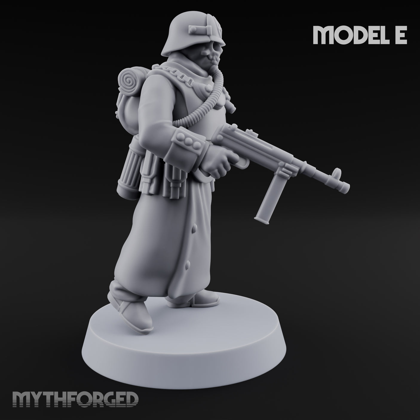 Gas-Masked Trenchcoated Troopers Miniature for Dungeons and Dragons, Pathfinder or other TTRPGs
