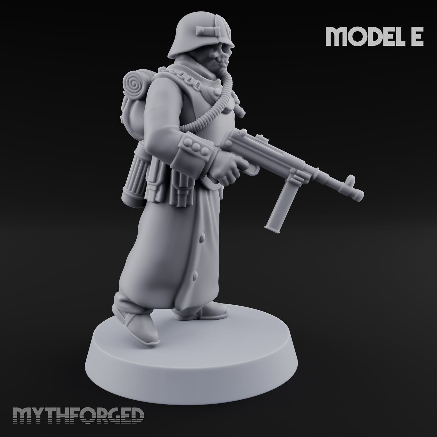 Gas-Masked Trenchcoated Troopers Miniature for Dungeons and Dragons, Pathfinder or other TTRPGs