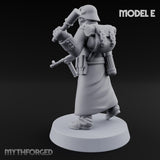 Gas-Masked Trenchcoated Skeleton Trooper E Miniature for Dungeons and Dragons, Pathfinder or other TTRPGs
