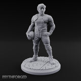 Ball Tucking Human Athlete Miniature for Dungeons and Dragons, Pathfinder or other TTRPGs