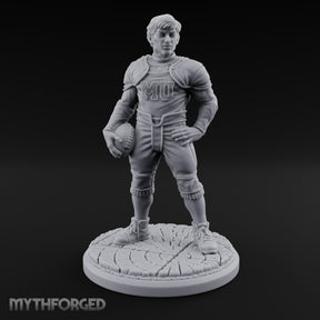 Ball Tucking Human Athlete Miniature for Dungeons and Dragons, Pathfinder or other TTRPGs