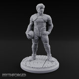 Ball Tucking Human Athlete Miniature for Dungeons and Dragons, Pathfinder or other TTRPGs
