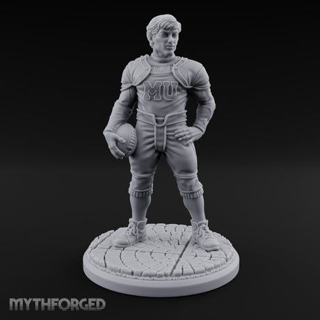 Ball Tucking Human Athlete Miniature for Dungeons and Dragons, Pathfinder or other TTRPGs