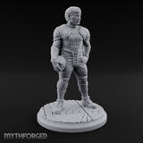 Ball Tucking Human Athlete Miniature for Dungeons and Dragons, Pathfinder or other TTRPGs