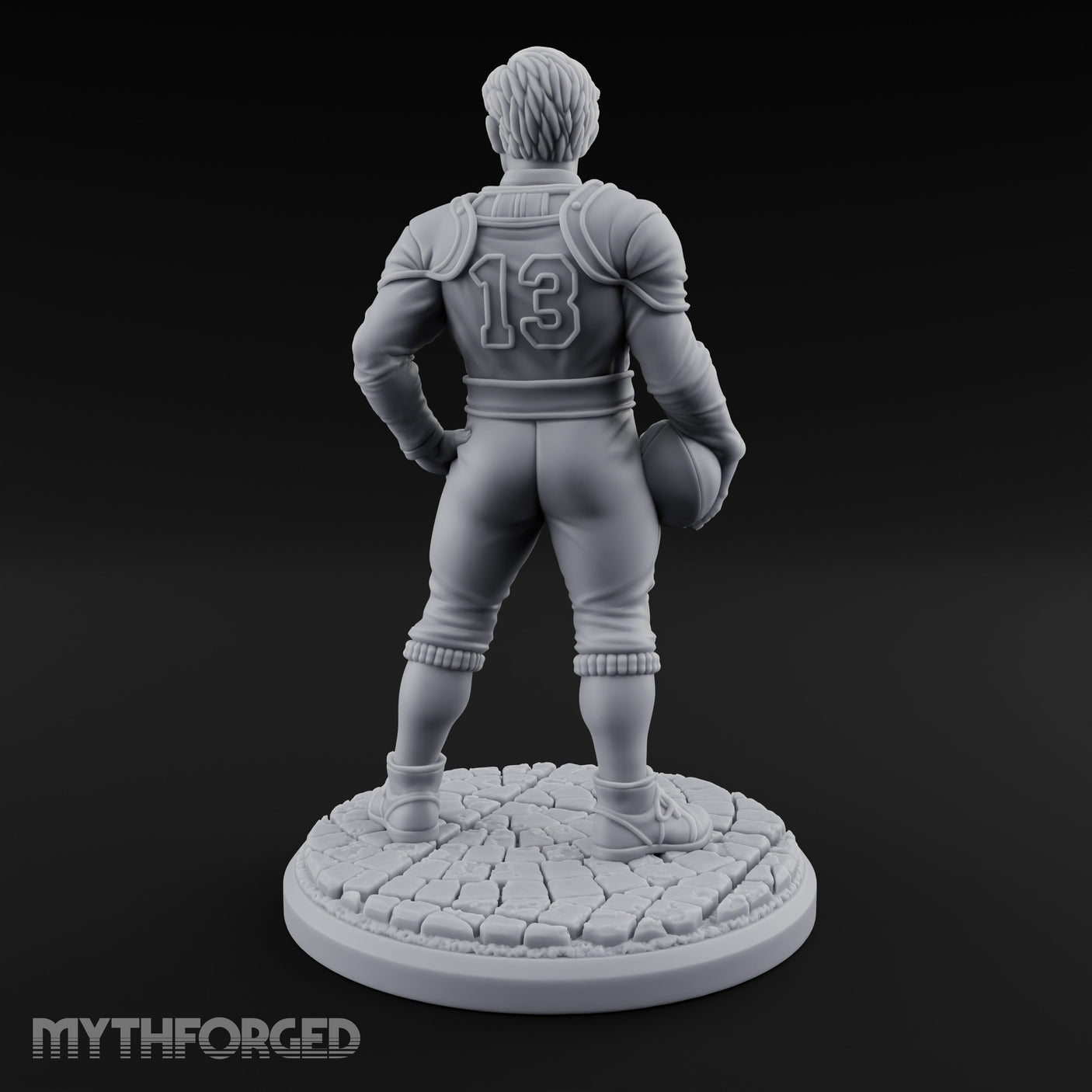 Ball Tucking Human Athlete Miniature for Dungeons and Dragons, Pathfinder or other TTRPGs