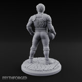 Ball Tucking Human Athlete Miniature for Dungeons and Dragons, Pathfinder or other TTRPGs