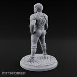 Ball Tucking Human Athlete Miniature for Dungeons and Dragons, Pathfinder or other TTRPGs