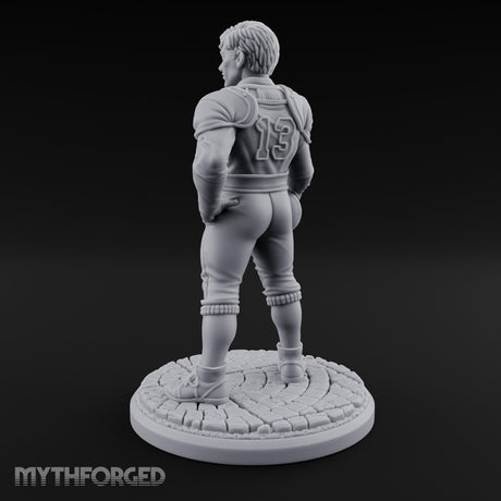 Ball Tucking Human Athlete Miniature for Dungeons and Dragons, Pathfinder or other TTRPGs