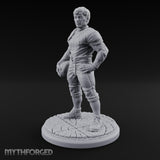 Ball Tucking Human Athlete Miniature for Dungeons and Dragons, Pathfinder or other TTRPGs