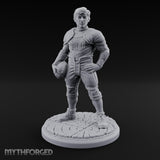 Ball Tucking Human Athlete Miniature for Dungeons and Dragons, Pathfinder or other TTRPGs