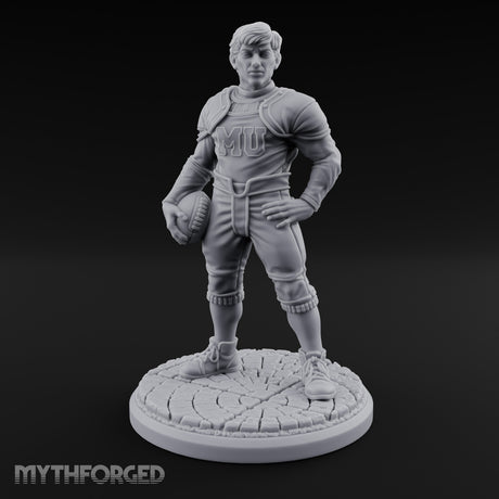 Ball Tucking Human Athlete Miniature for Dungeons and Dragons, Pathfinder or other TTRPGs