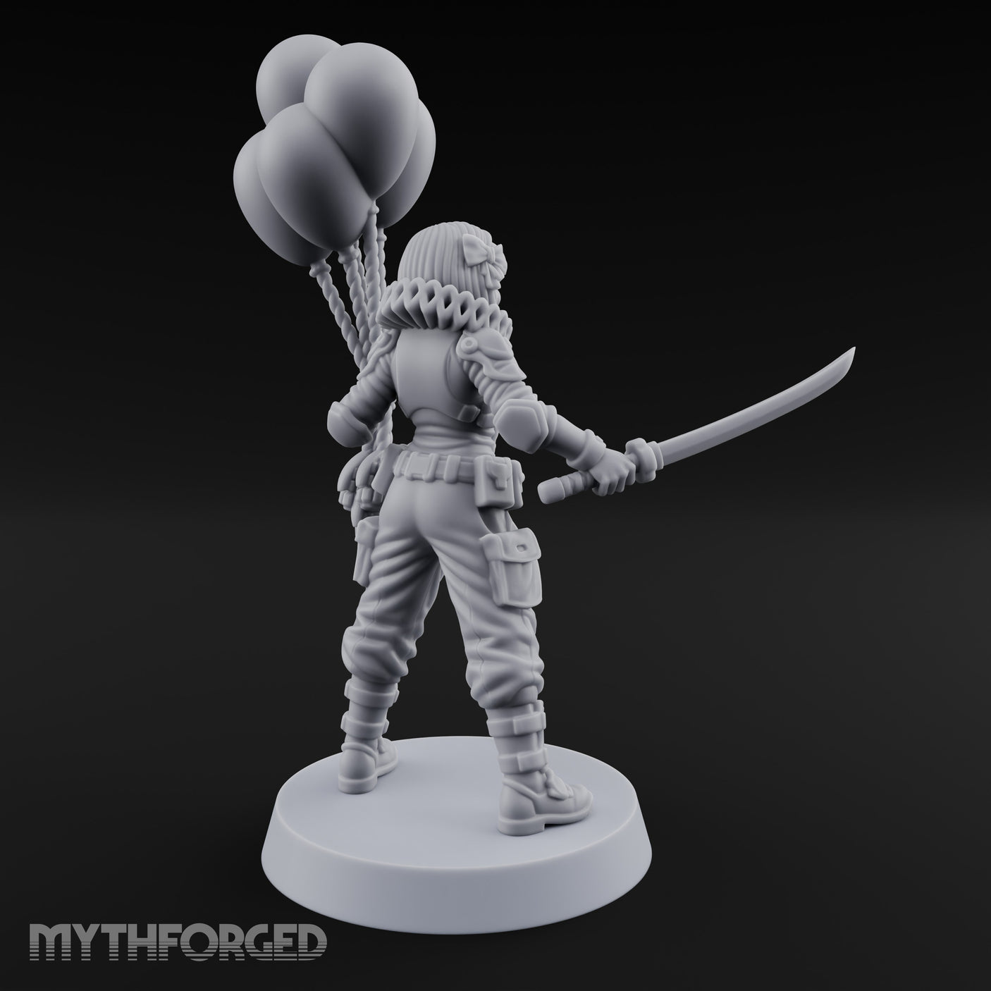 Balloon Clutching Clown Masked Villain Miniature for Dungeons and Dragons, Pathfinder or other TTRPGs