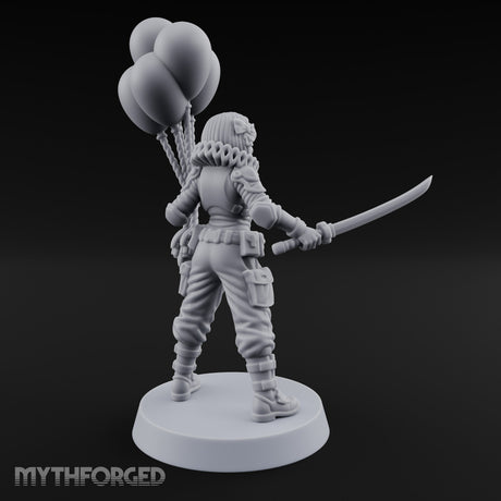 Balloon Clutching Clown Masked Villain Miniature for Dungeons and Dragons, Pathfinder or other TTRPGs