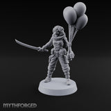 Balloon Clutching Clown Masked Villain Miniature for Dungeons and Dragons, Pathfinder or other TTRPGs