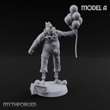 Balloon Twisting Clown Villain A Miniature for Dungeons and Dragons, Pathfinder or other TTRPGs