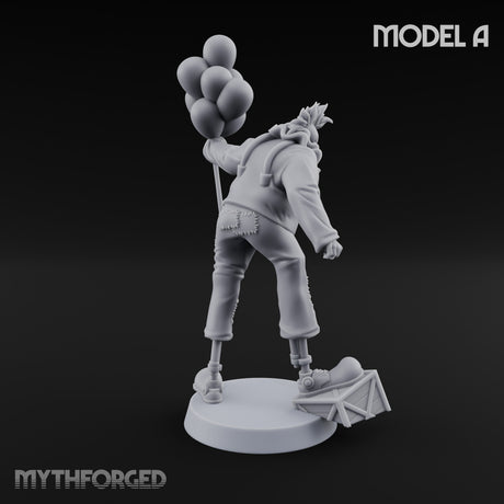 Balloon Twisting Clown Villain A Miniature for Dungeons and Dragons, Pathfinder or other TTRPGs