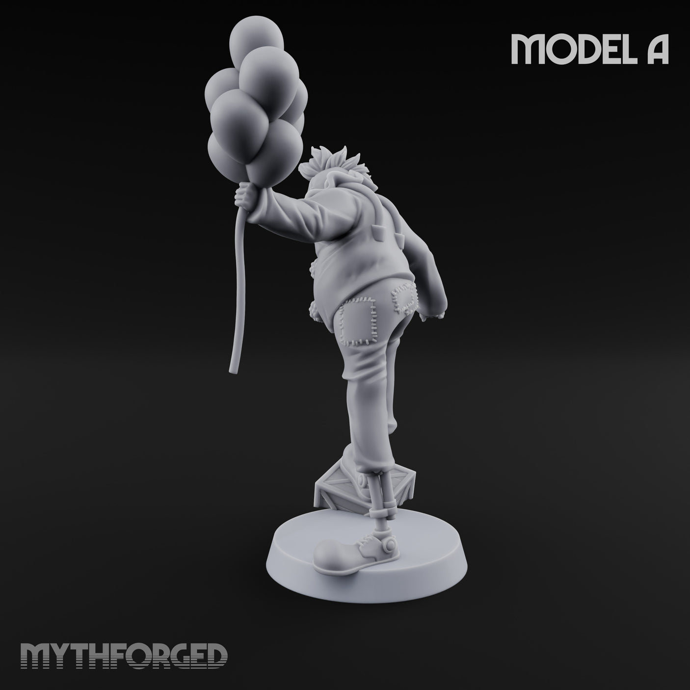 Balloon Twisting Clown Villain A Miniature for Dungeons and Dragons, Pathfinder or other TTRPGs