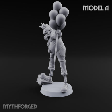 Balloon Twisting Clown Villain A Miniature for Dungeons and Dragons, Pathfinder or other TTRPGs