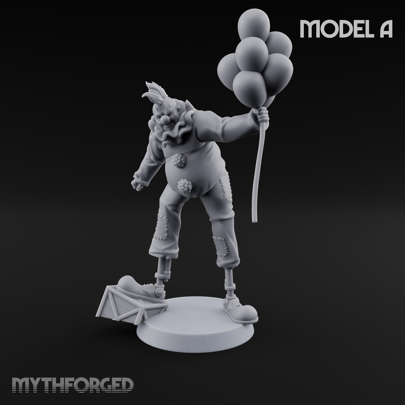 Balloon Twisting Clown Villain A Miniature for Dungeons and Dragons, Pathfinder or other TTRPGs