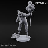 Balloon Twisting Clown Villain A Miniature for Dungeons and Dragons, Pathfinder or other TTRPGs