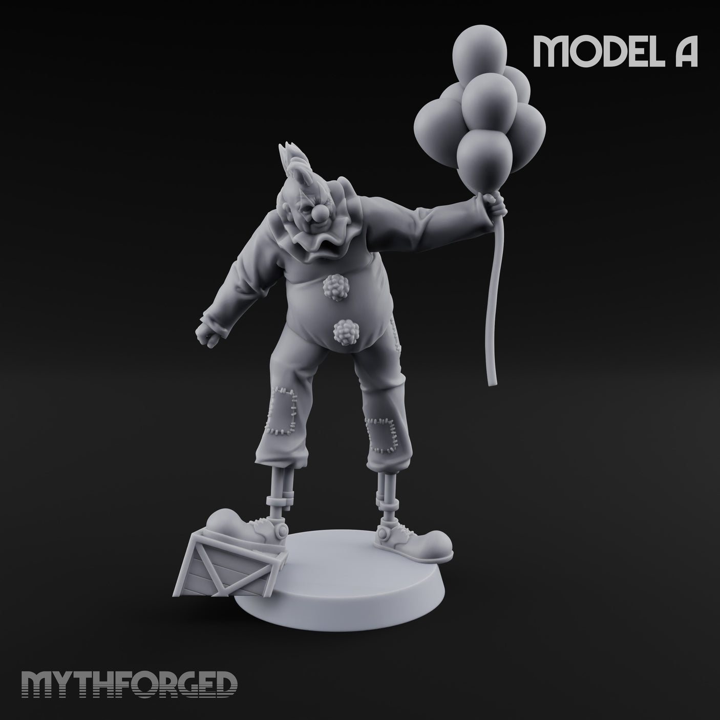 Balloon Twisting Clown Villain A Miniature for Dungeons and Dragons, Pathfinder or other TTRPGs