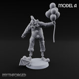 Balloon Twisting Clown Villain A Miniature for Dungeons and Dragons, Pathfinder or other TTRPGs