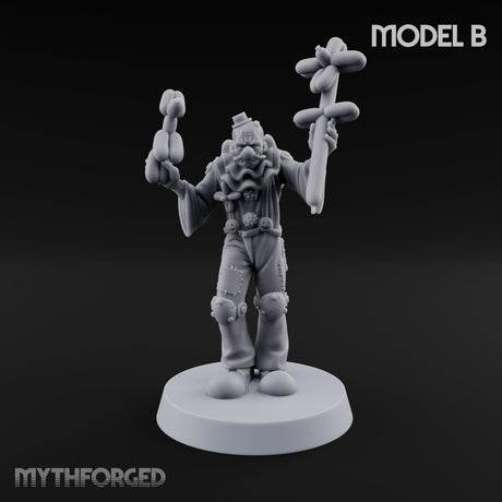 Balloon Twisting Clown Villain B Miniature for Dungeons and Dragons, Pathfinder or other TTRPGs