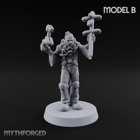 Balloon Twisting Clown Villain B Miniature for Dungeons and Dragons, Pathfinder or other TTRPGs
