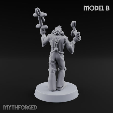 Balloon Twisting Clown Villain B Miniature for Dungeons and Dragons, Pathfinder or other TTRPGs