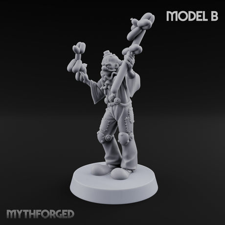 Balloon Twisting Clown Villain B Miniature for Dungeons and Dragons, Pathfinder or other TTRPGs