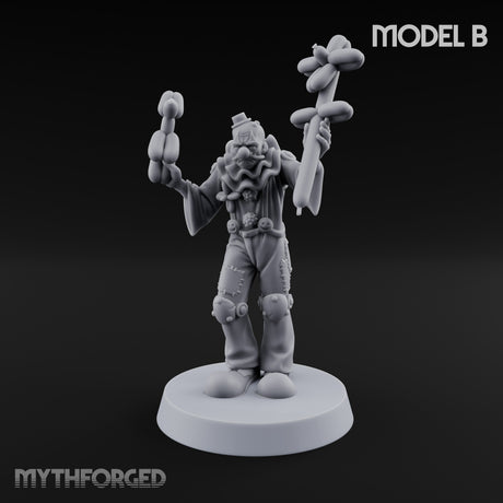 Balloon Twisting Clown Villain B Miniature for Dungeons and Dragons, Pathfinder or other TTRPGs