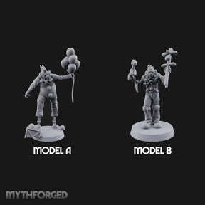 Balloon Twisting Clown Villains Miniature for Dungeons and Dragons, Pathfinder or other TTRPGs