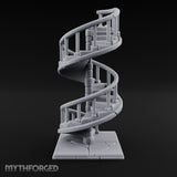 Baluster-Railed Center-Posted Spiral Staircase