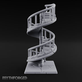 Baluster-Railed Center-Posted Spiral Staircase