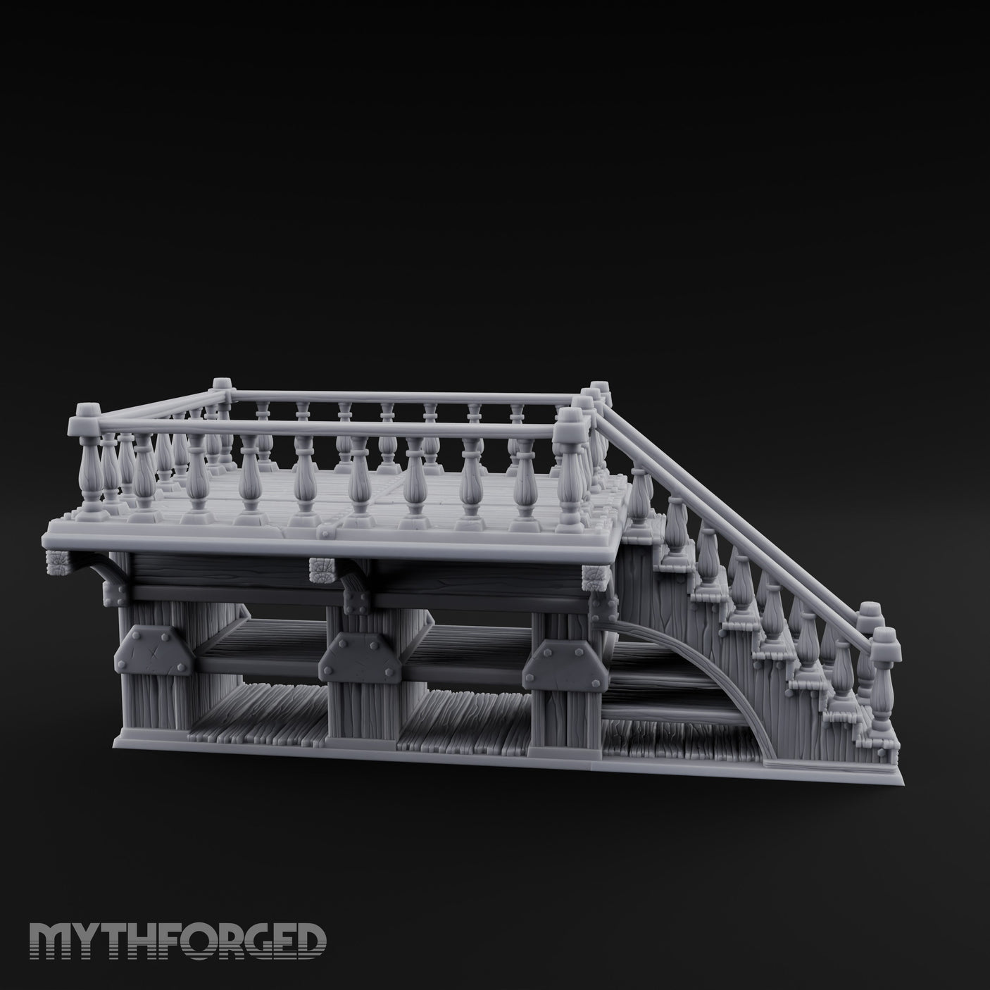 Baluster-Railed Plank-Supported Tavern Staircase Landing gallery 1