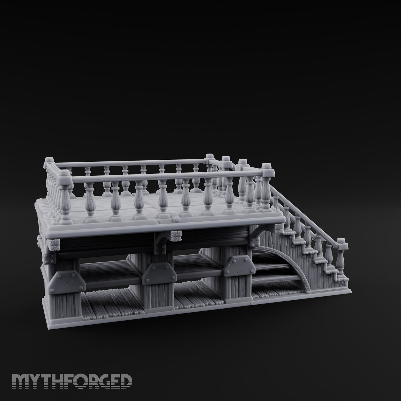 Baluster-Railed Plank-Supported Tavern Staircase Landing gallery 2