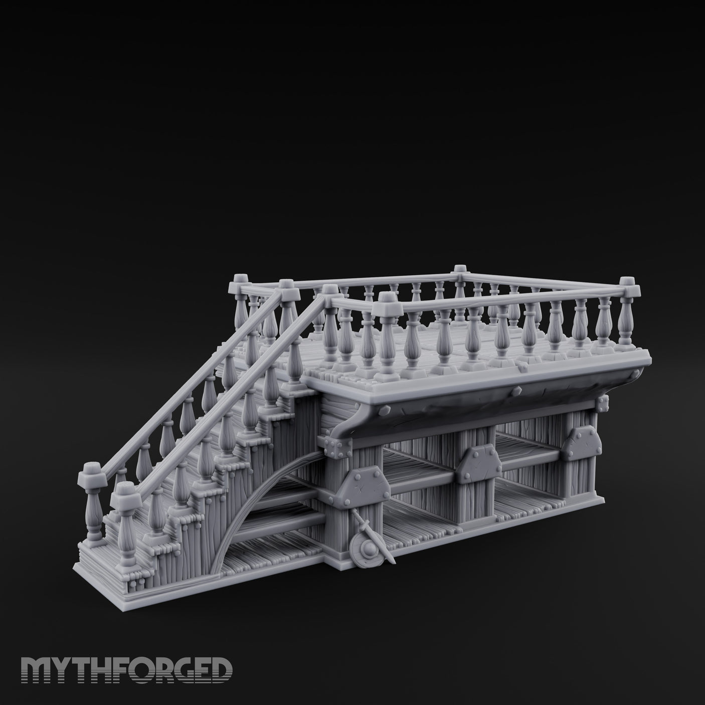 Baluster-Railed Plank-Supported Tavern Staircase Landing gallery 6