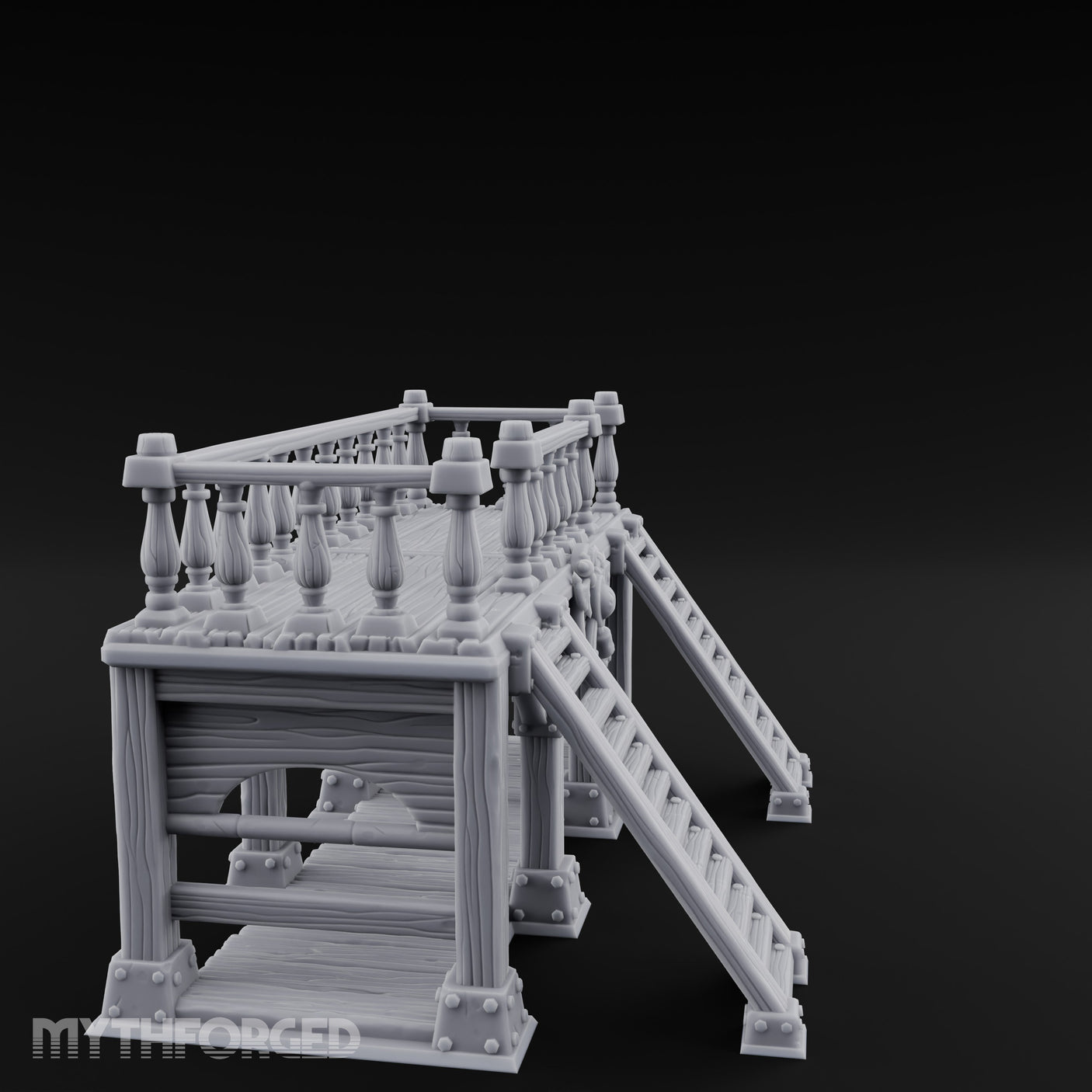 Baluster-Topped Rivet-Bolted Tavern Staircase Platform gallery 3