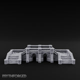 Balustrade-Topped Arch-Pillared Grand Stairway Platform Miniature for Dungeons and Dragons, Pathfinder or other TTRPGs